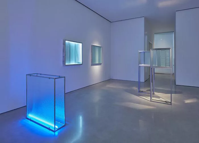 Nanda Vigo, fotografía de la exhibición en la galería Sperone Westwater, Nueva York, 2016.